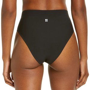 SWEATY BETTY Brook High Waist Leg BIKINI BOTTOMS Size M 8-10 Black SB8255 NEW